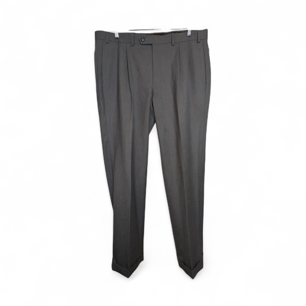 Vintage Lauren Ralph Lauren Mens Pleated Dress Pants Trousers GrayCuffed Office